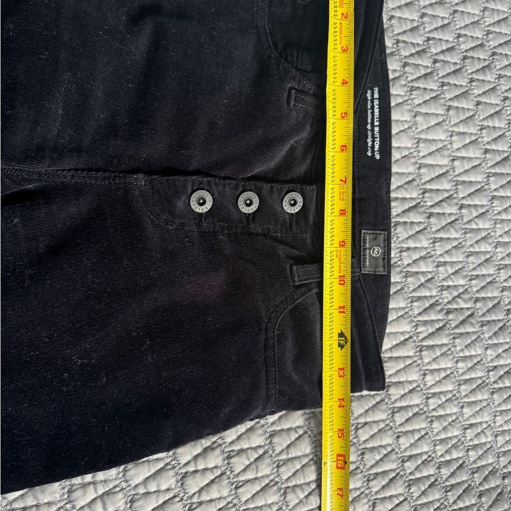 AG Isabelle Button-Up High-Rise Straight Cut Black Corduroy Jeans. Size 26 - Picture 8 of 11
